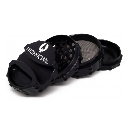 Phoenician Grinder With Paper Holder - 4 Piece - Large - Black