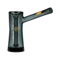Marley Natural Smoked Glass Bubbler with Gold Stripe Decal