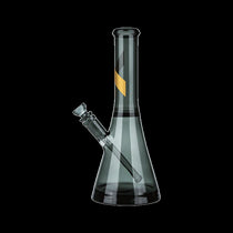 Marley Natural Smoked Glass Water Pipe with Gold Stripe Decal